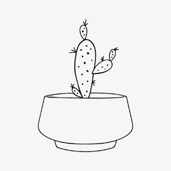 Potted cactus drawing, house plant | Free Vector - rawpixel