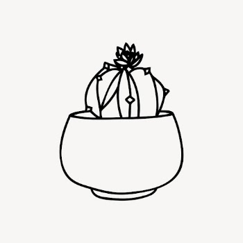 Potted cactus drawing, house plant | Free Vector - rawpixel