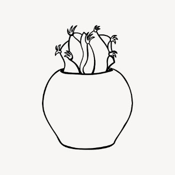 Potted cactus drawing, house plant | Free Vector - rawpixel