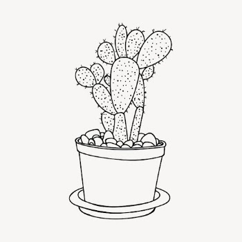 Potted cactus drawing, houseplant illustration. | Free Photo - rawpixel