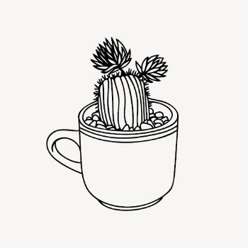 Potted cactus drawing, houseplant illustration. | Free Photo - rawpixel