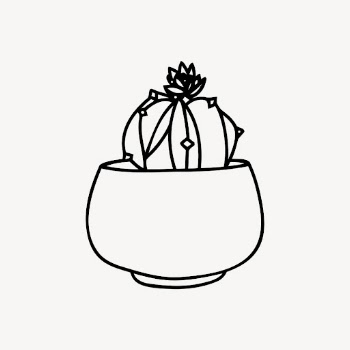 Potted cactus drawing, houseplant illustration. | Free Photo - rawpixel