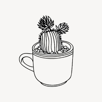 Potted cactus drawing, plant illustration | Free PSD - rawpixel