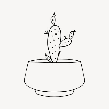Potted cactus drawing, plant illustration | Free PSD - rawpixel