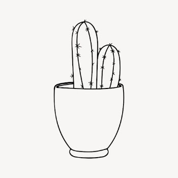 Potted cactus drawing, plant illustration | Free PSD - rawpixel