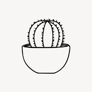 Potted cactus drawing, plant illustration | Free PSD - rawpixel