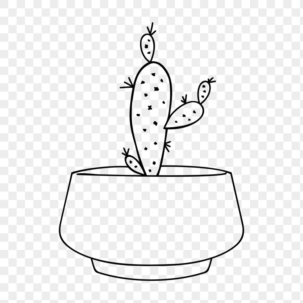 Potted cactus png sticker, houseplant | Free PNG - rawpixel