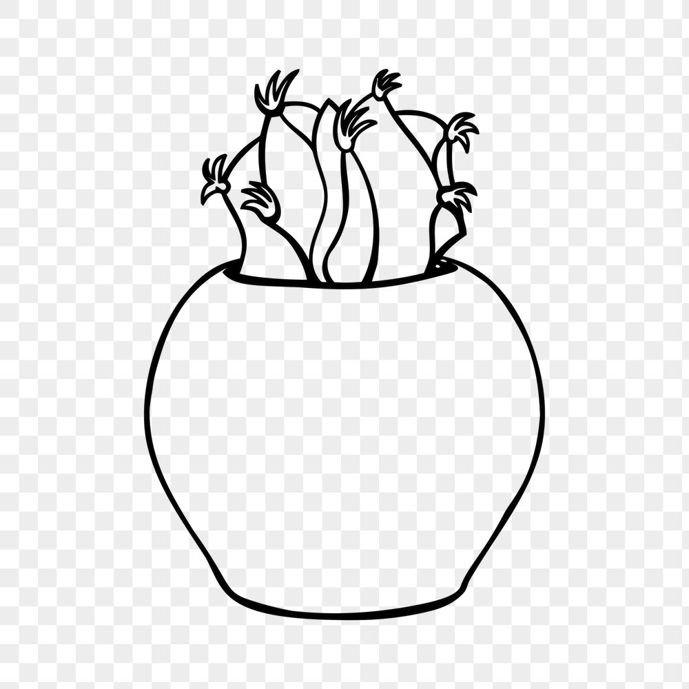 Potted cactus png sticker, houseplant | Free PNG - rawpixel