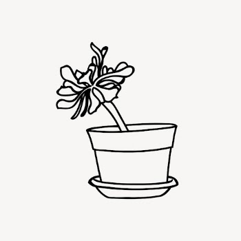 Potted flower drawing, house plant | Free Vector - rawpixel