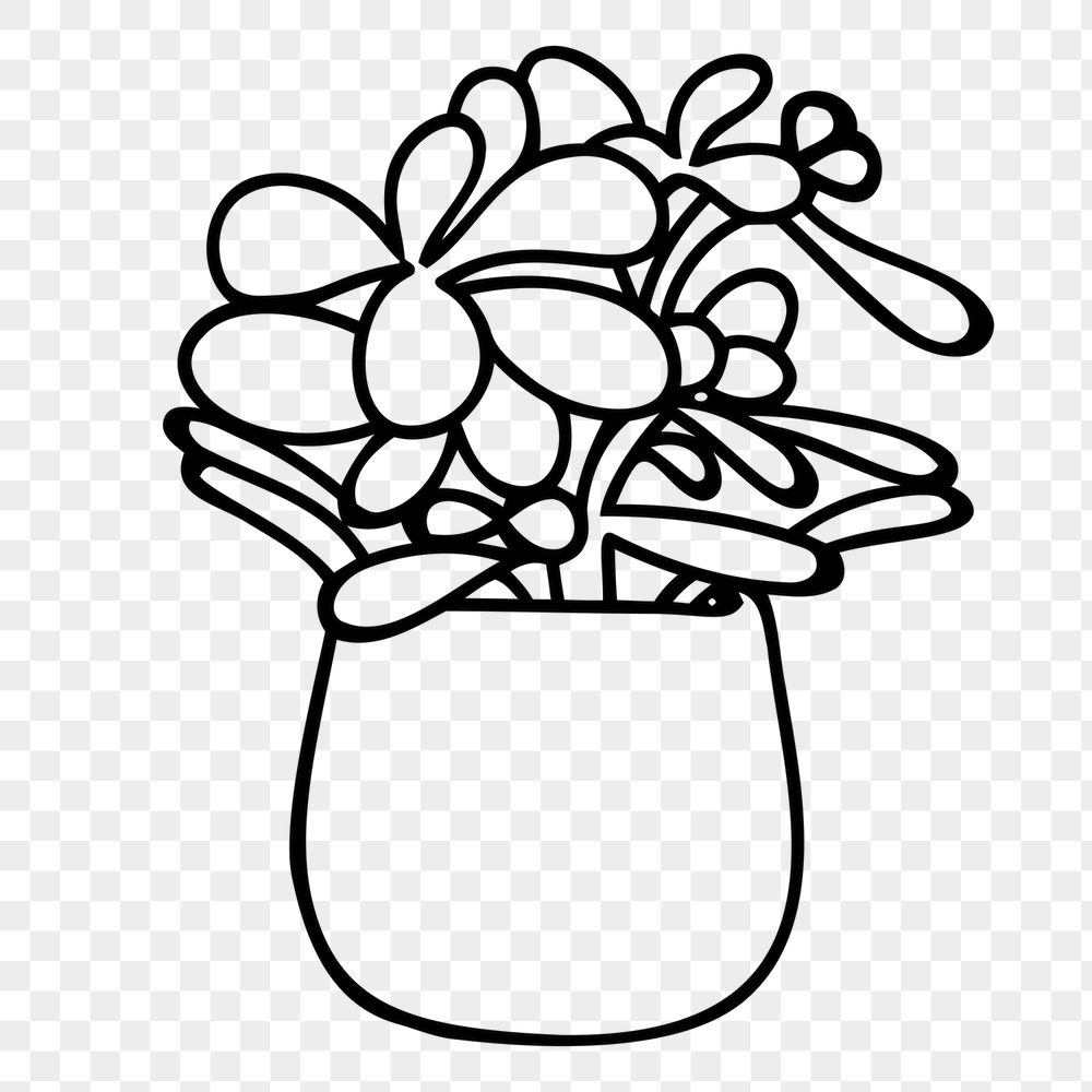 Potted flower png sticker, houseplant | Free PNG - rawpixel