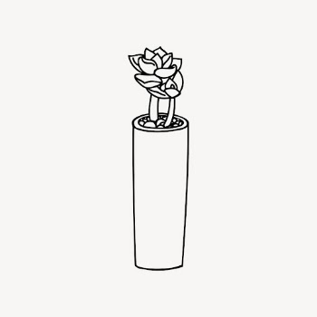 Potted succulent drawing, house plant | Free Vector - rawpixel