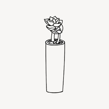 Potted succulent drawing, plant illustration | Free PSD - rawpixel