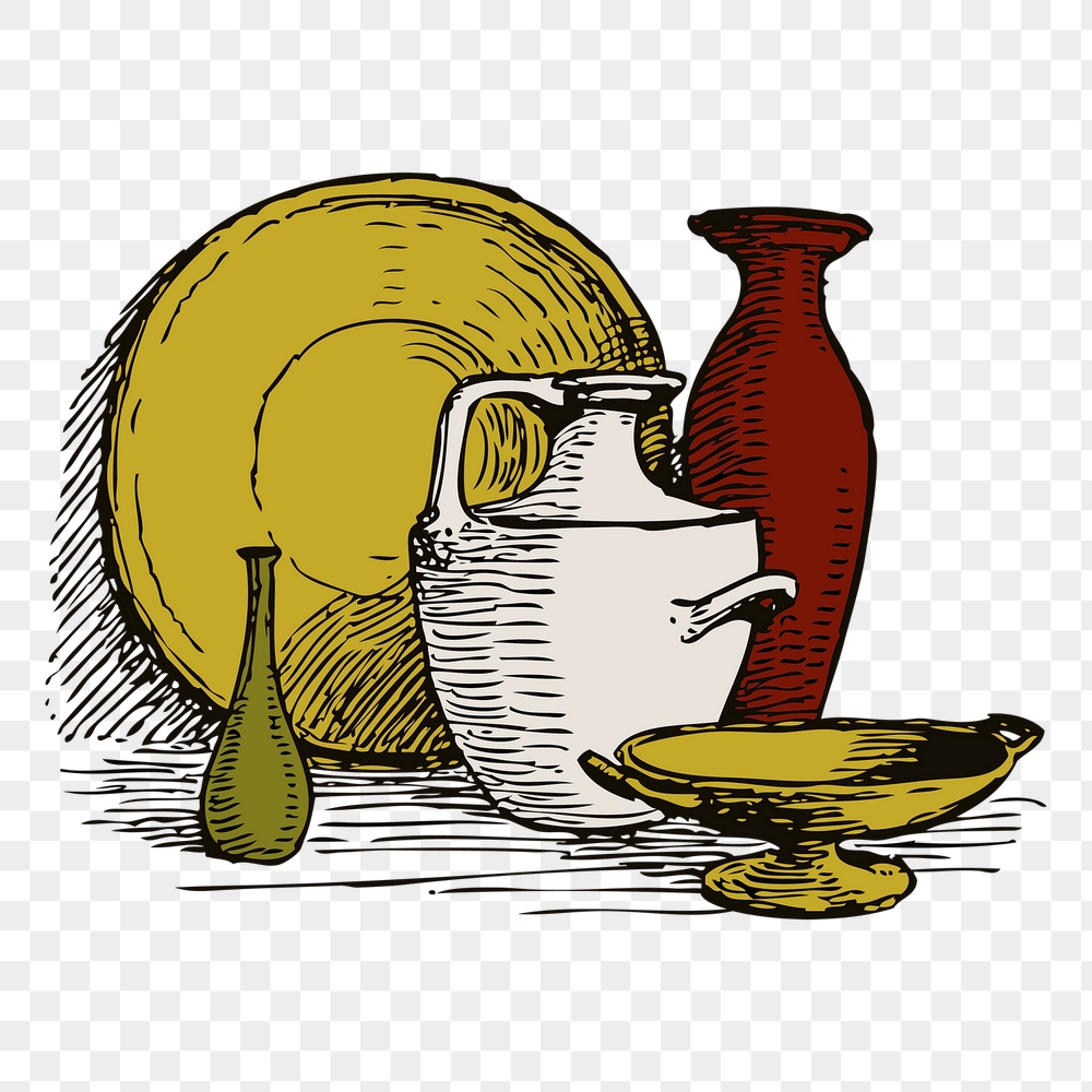 Pottery png still life sticker, | Free PNG - rawpixel
