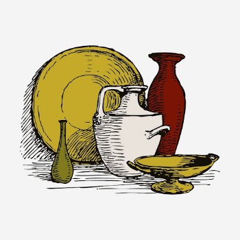 Pottery still life clipart, object | Free Vector - rawpixel