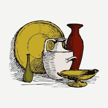 Pottery still life sticker, objects | Free PSD - rawpixel