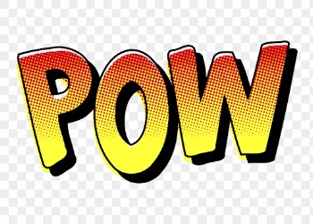 Pow typography png sticker, comic | Free PNG - rawpixel