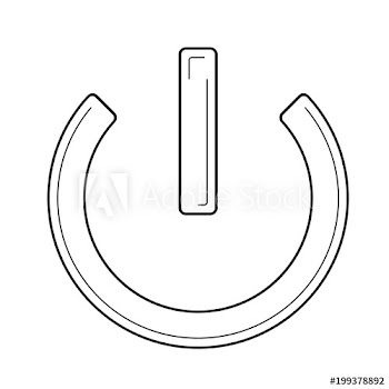 Power button vector line icon isolated on white background