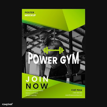 Power gym promotional poster vector | Free stock vector - 533056