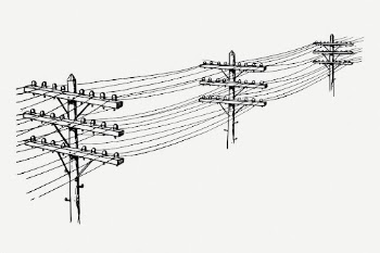 Power lines border drawing, white | Free PSD - rawpixel