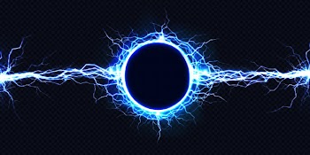 Powerful electrical round discharge hitting from side to side Free Vector