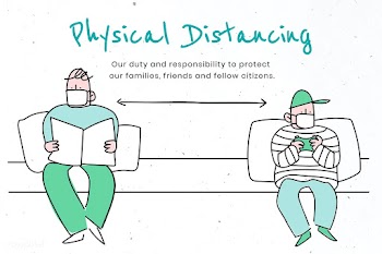 Practice physical distancing to avoid spead of Covid-19. This image is.. | Free  illustration - 2332052