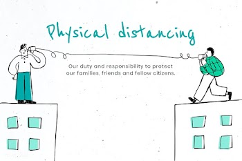 Practice physical distancing to avoid spead of Covid-19. This image is.. | Free  illustration - 2332077