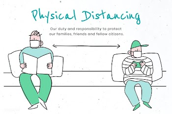 Practice physical distancing to avoid spead of Covid-19. This image is.. | Free  vector - 2328019