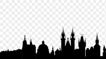 Prague cityscape png silhouette border, | Free PNG - rawpixel