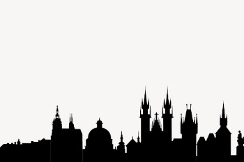 Prague cityscape silhouette border, architecture | Free PSD - rawpixel