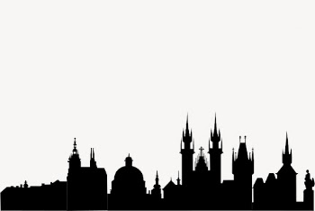 Prague cityscape silhouette border, landmark | Free Vector - rawpixel
