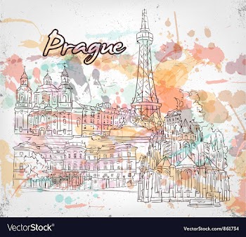 Prague doodles vector image