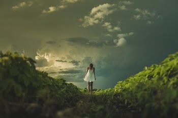 Prairie Woman At Sunset