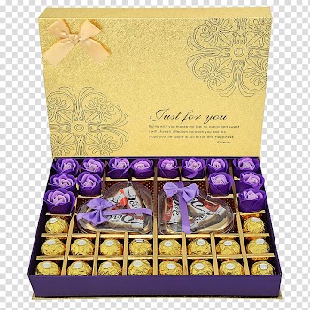 Praline Chocolate Box Gift, Roses and Chocolate Box transparent background PNG clipart
