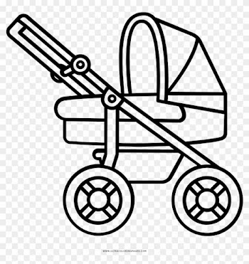 Pram Coloring Page - Baby Transport
