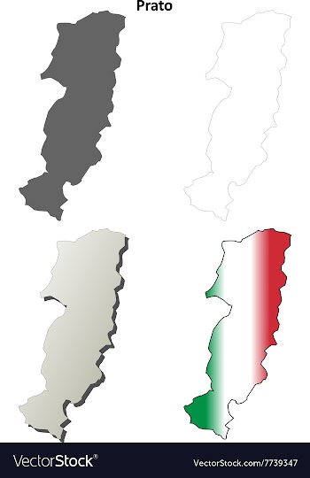 Prato blank detailed outline map set vector image