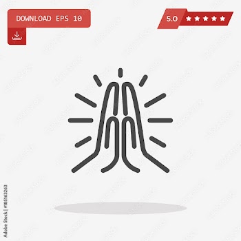 Pray Icon in trendy flat style isolated on grey background. Vect