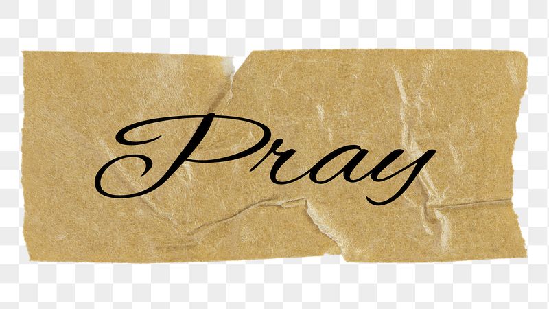 Pray png word, brown washi | Free PNG - rawpixel