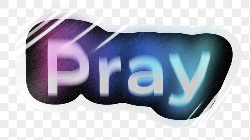 Pray png word sticker, neon | Free PNG - rawpixel