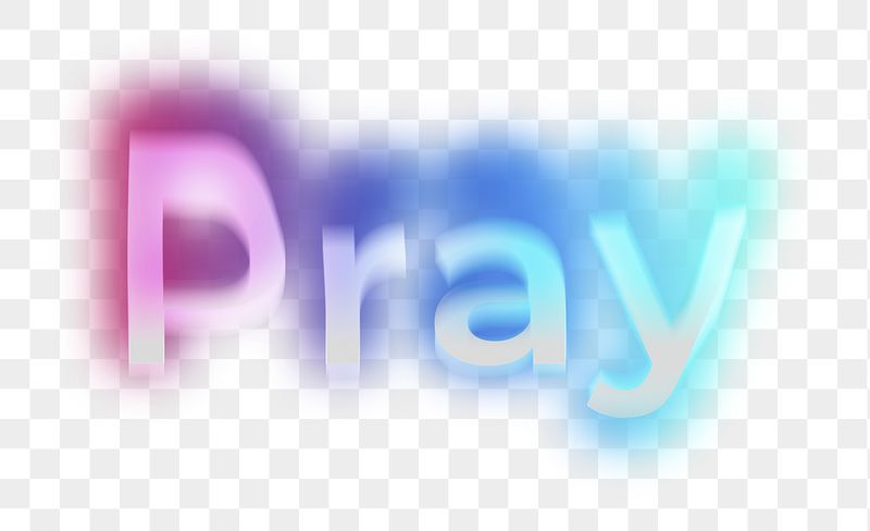 Pray png word sticker, neon | Free PNG - rawpixel