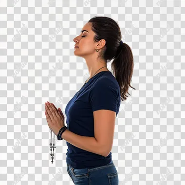 Praying Brazilian Woman in Blue: A Portrait