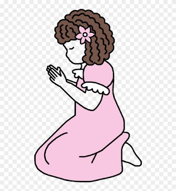 Praying Girl Christian Religious Prayer Plaque Gift - Cartoon Girl Praying