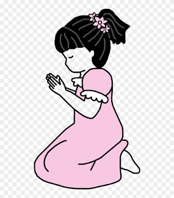 Praying Girl Christian Religious Prayer Plaque Gift - Cartoon Girl Praying