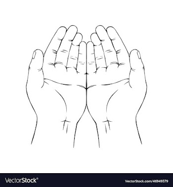 praying hand symbol outline