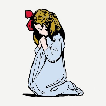 Praying little girl sticker, vintage | Free PSD - rawpixel