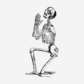 Praying skeleton drawing clipart, ghost | Free PSD - rawpixel