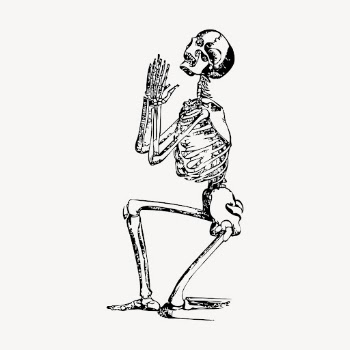 Praying skeleton hand drawn clipart, | Free Vector - rawpixel