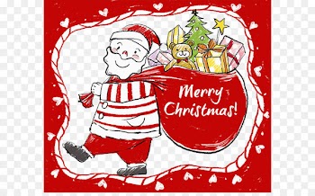 Père Noël Santa Claus Christmas tree Gift - Lovely style Santa Claus hand-painted illustrations 