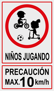 precaucion niños jugando Logo Vector
