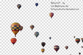 Precute Hot Air Balloons , hot air balloon lot with text overlay transparent background PNG clipart
