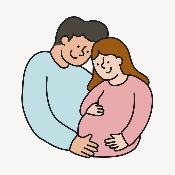 Pregnant woman collage element, parents | Free Vector - rawpixel